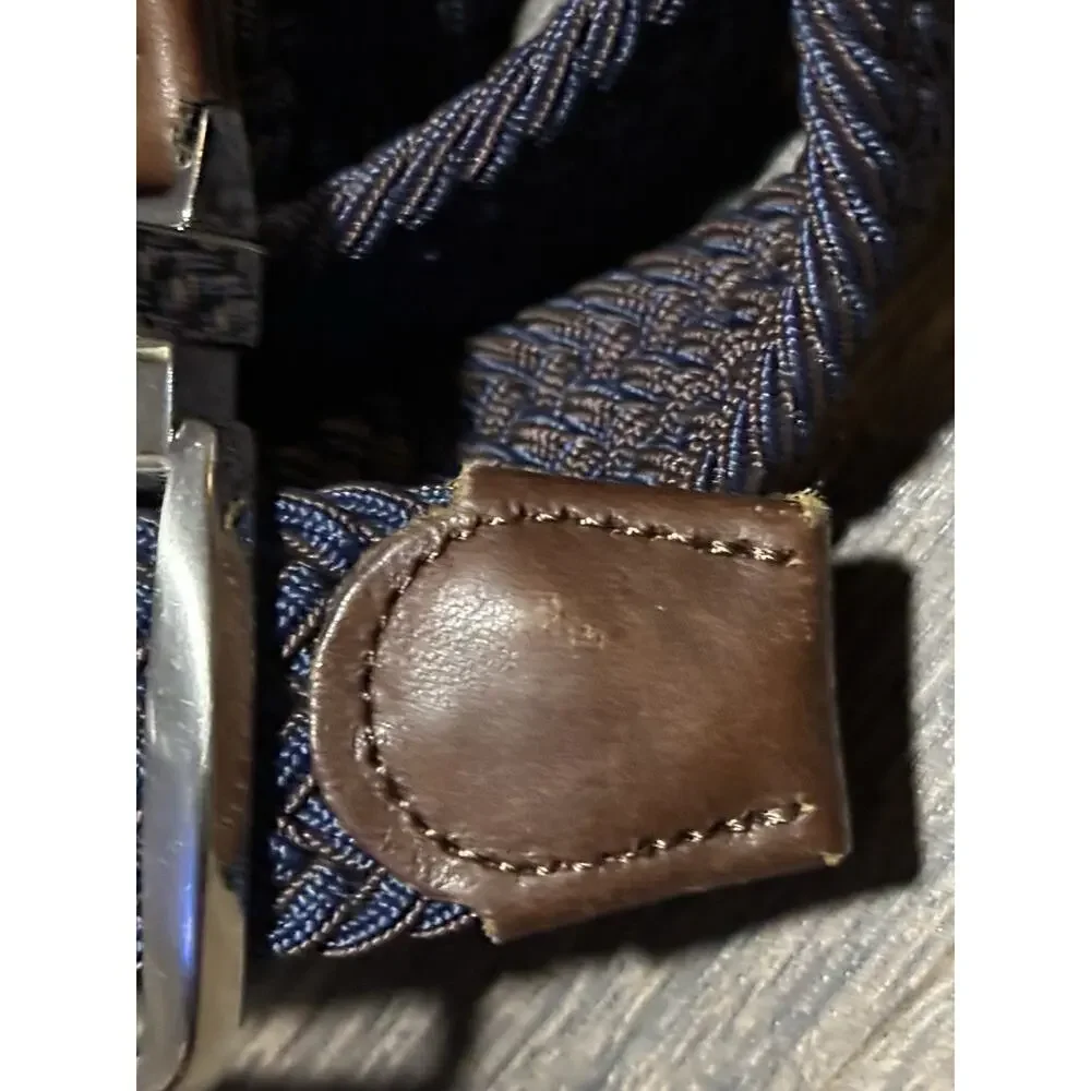 Tommy Bahama Men's Stretch Belt, Brown / Blue, Size L/XL (38-42)